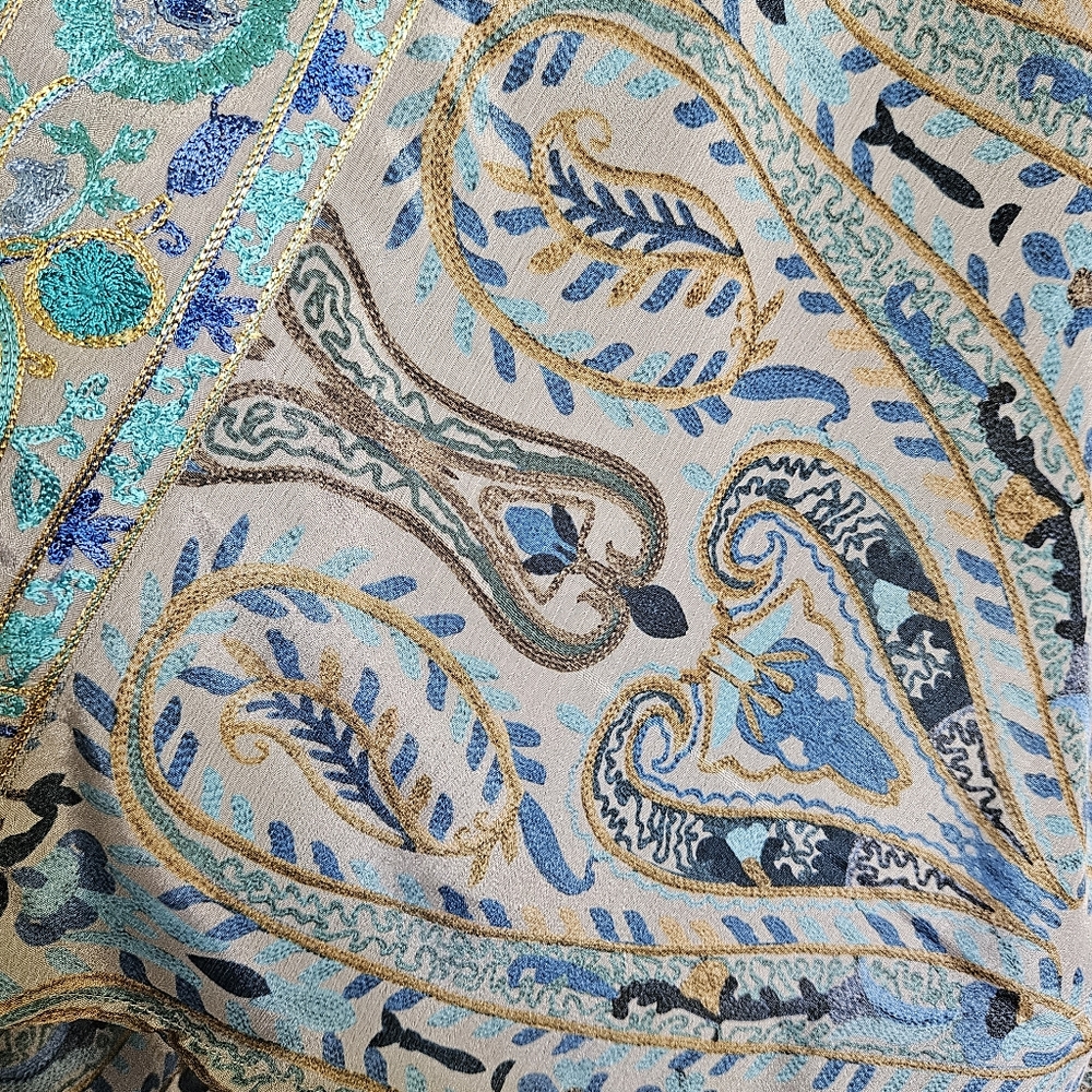 Soft Surroundings Medina Floral Jacquard Embroidered Kimono Size S M - Picture 7 of 9